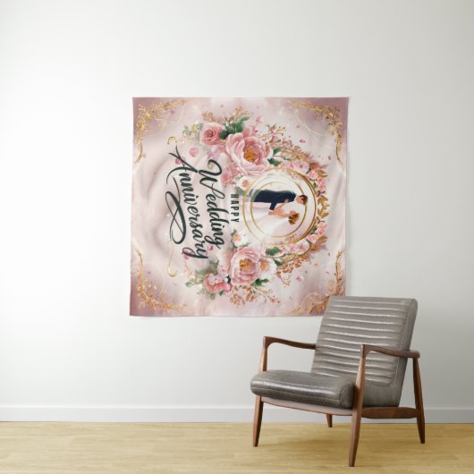 Tenture Bonne fresque de l'anniversaire du Mariage #5 (En situation (horizontale))