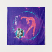 Tenture Bonne Gymnastique d'anniversaire Galaxy Tumbling (Devant (Horizontal))