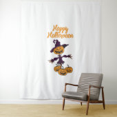 Tenture Bonne Halloween Scarecrow (En situation)