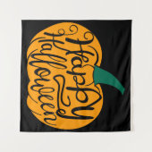 Tenture Bonne lettre Halloween sur citrouille sculpté (Devant (Horizontal))