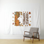 Tenture Bonne récolte - Citrouille d'automne et feuilles d (En situation (horizontale))