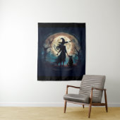 Tenture Bonne Sorcière Halloween À Minuit (En situation)