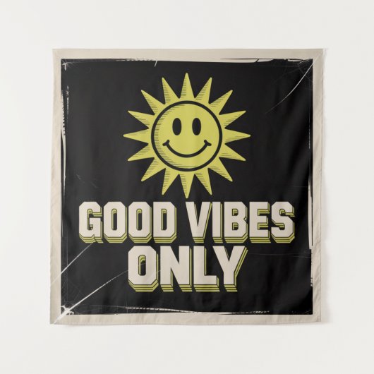 Tenture Bonnes Vibrations Uniquement (Devant)