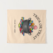 Tenture Bonnet de bonbon ou de traitement Cauldron (Devant (Horizontal))