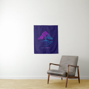 Tenture Bonsaï Croissance Néon Esthétique Vaporwave Pers