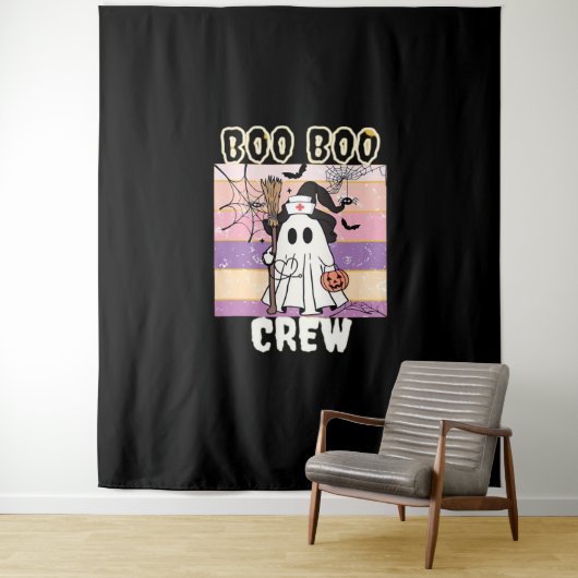 Tenture Boo Boo Crew Halloween Ghost Nurse Essential T-Shi (En situation)