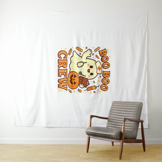 Tenture Boo Boo Infirmière d'équipage Funny Halloween Infi (En situation (horizontale))