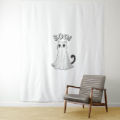 Tenture Boo Kitty Cute Ghost Chat Halloween Éffrayant Kitt (En situation)