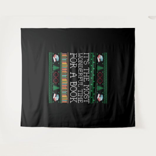 Tenture Book Lovers Ugly Christmas (Devant (Horizontal))