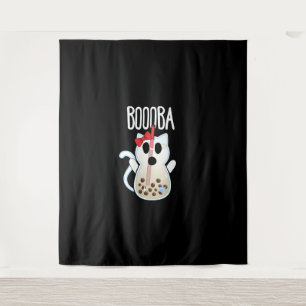 Tenture Boooba Kawaii Boba Boire du thé Amoureux des chats