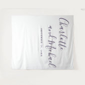 Tenture Booth Mariage de photos violet Script (Devant (Horizontal))