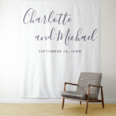Tenture Booth Mariage de photos violet Script (En situation)