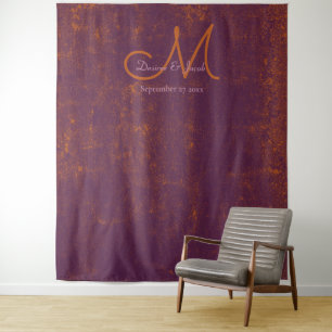 Tenture Booth Mariage photo purple Burnt Orange