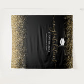 Tenture Booth photo Black Gold Parties scintillant Graduat (Devant (Horizontal))