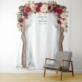 Tenture Booth Photo Boho Burgundy Arch Mariage Arch En arr (En situation)
