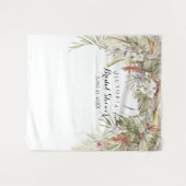 Tenture Booth Photo Boho Tropical Fête des mariées (Devant (Horizontal))