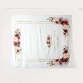 Tenture Booth photo de Baby Shower Charm Burgundy Fleurs R (Devant (Horizontal))