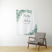 Tenture Booth Photo de Mariage à l'Aquarelle Eucalyptus (En situation)