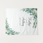 Tenture Booth Photo de Mariage à l'Aquarelle Eucalyptus (Devant (Horizontal))