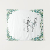 Tenture Booth Photo de Mariage Élégant à l'Aquarelle Eucal (Devant (Horizontal))