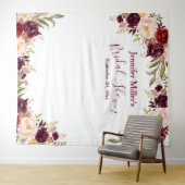 Tenture Booth Photo de Mariage Floral Bourgogne sur Mesure (En situation (horizontale))