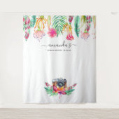 Tenture Booth photo de mariage floral d'été tropical (Devant)
