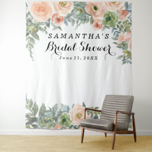 Tenture Booth Photo de Mariage Floral Rose