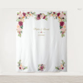 Tenture Booth Photo de Mariage Floral Saffron Touche de Bo (Devant)