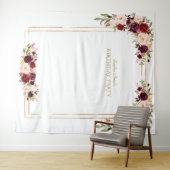 Tenture Booth Photo Fête d'anniversaire Fleurs Rose Bourgo (En situation (horizontale))