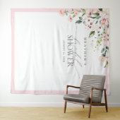 Tenture Booth Photo Fleurs Aquarelle Rose Élégant pour Mar (En situation (horizontale))