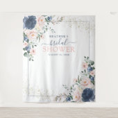 Tenture Booth Photo Fleurs Rose Pâle Bleu Poussiéreux de D (Devant)