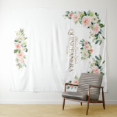 Tenture Booth Photo Luxueux Fleurs Blanches et Roses pour (En situation (horizontale))
