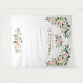Tenture Booth Photo Luxueux Fleurs Blanches et Roses pour (Devant (Horizontal))