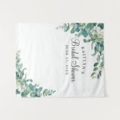 Tenture Booth Photo Mariage à l'aquarelle Eucalyptus (Devant (Horizontal))