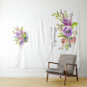 Tenture Booth Photo Mariage Aquarelle Florale de Printemps (En situation (horizontale))