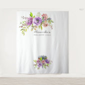 Tenture Booth Photo Mariage Aquarelle Florale de Printemps (Devant)