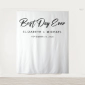 Tenture Booth photo mariage Best Day Ever (Devant)