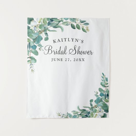 Tenture Booth Photo Mariage Eucalyptus Aquarelle (Devant)