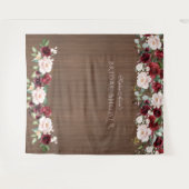 Tenture Booth Photo Mariage Fleurs Bois Bourgogne (Devant (Horizontal))