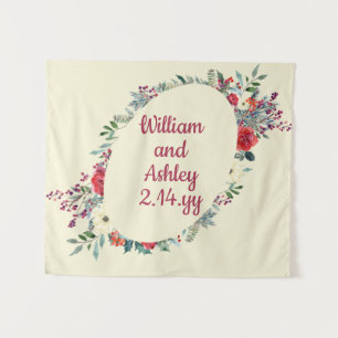 Tenture Booth photo Mariage Floral hiver personnalisé