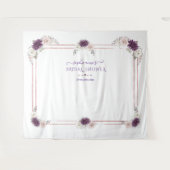 Tenture Booth Photo Mariage Lavender rose blanc (Devant (Horizontal))