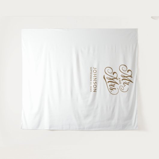 Tenture Booth photo Mariage moderne M. Mme Script Contexte (Devant (Horizontal))