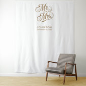 Tenture Booth photo Mariage moderne M. Mme Script Contexte (En situation)