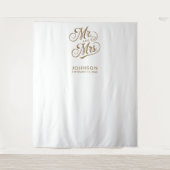 Tenture Booth photo Mariage moderne M. Mme Script Contexte (Devant)