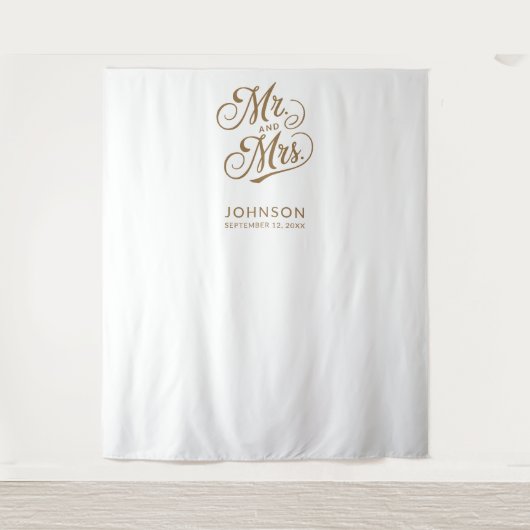 Tenture Booth photo Mariage moderne M. Mme Script Contexte (Devant)