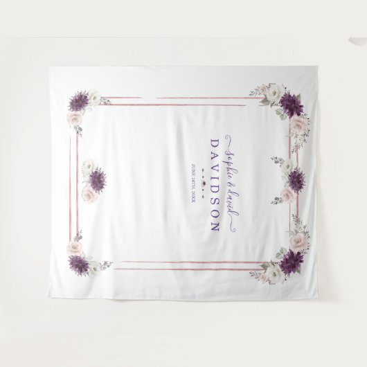 Tenture Booth Photo Mariage or Lavender Blush (Devant (Horizontal))