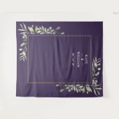 Tenture Booth Photo Mariage Purple Greenery (Devant (Horizontal))