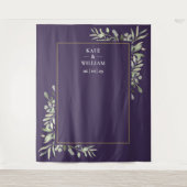 Tenture Booth Photo Mariage Purple Greenery (Devant)