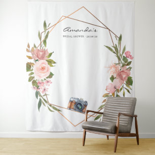 Tenture Booth Photo Mariage Rose Gold et Rose Blush
