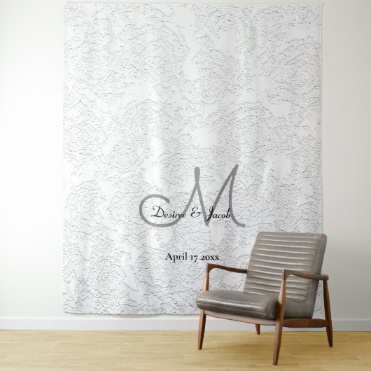Tenture Booth photo Mariage simple blanc élégant (En situation)